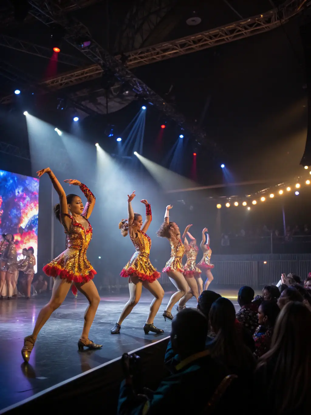 A photograph of a dance performance in a local theater, showcasing MUSIKAIROS's support for performing arts.
